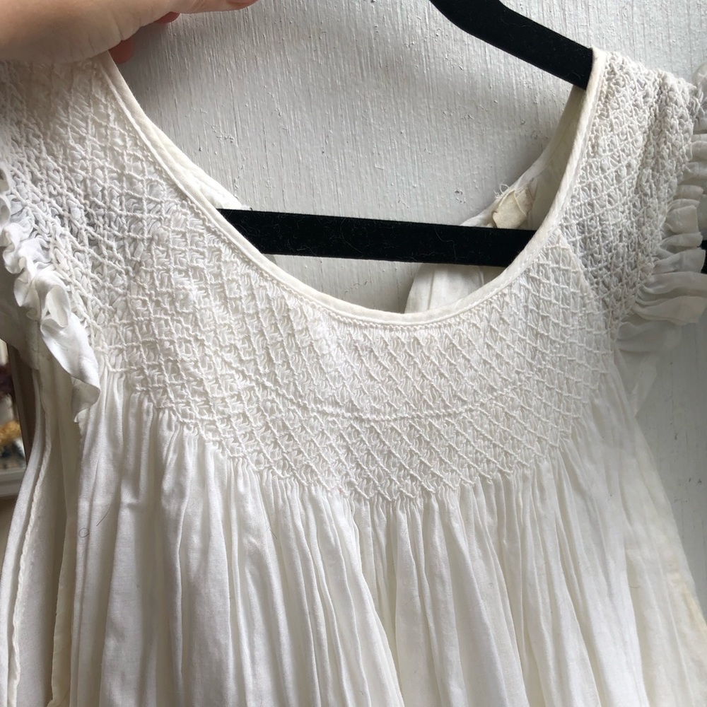 White J.Crew smocked dress size 0